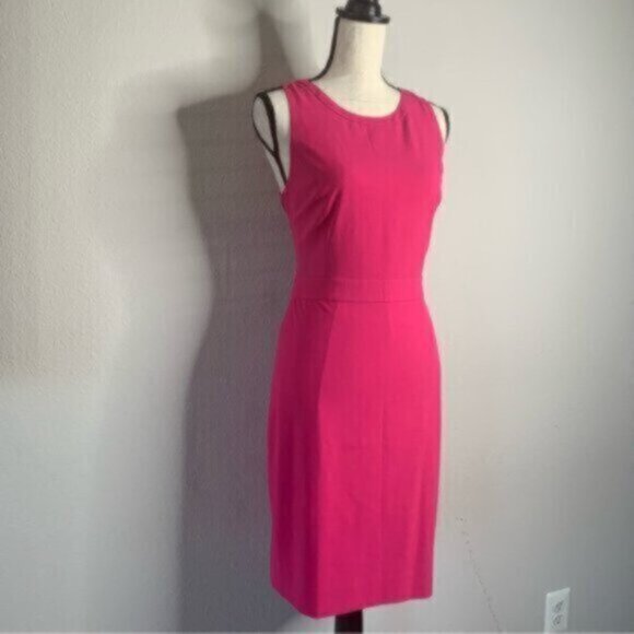 NWT J. Crew Fuchsia Sleeveless Bodycon Sheath Office Dress - Picture 3 of 13